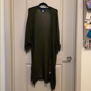 Green textured cardigan